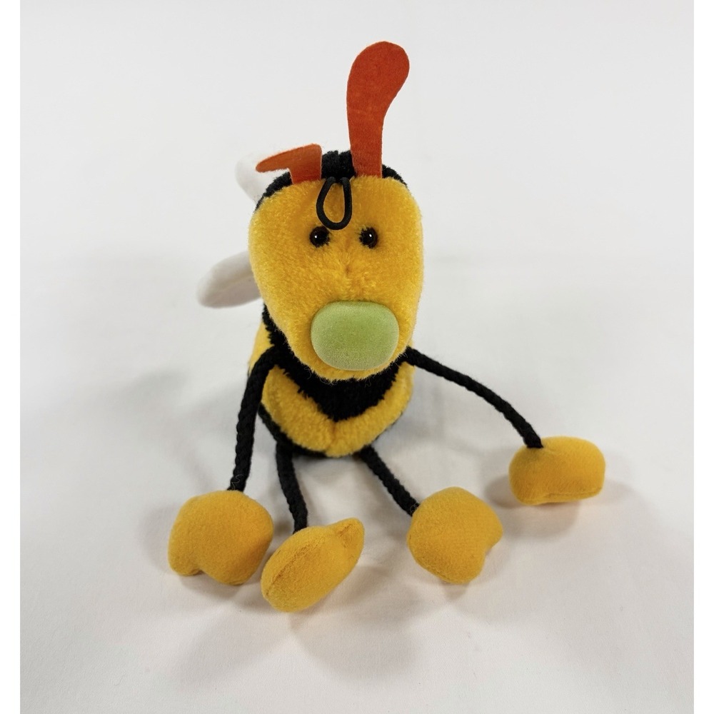 Gund String Beans Honeycomb Bumble Bee Mini Plush 5242 Yellow Black 8.5" Loop